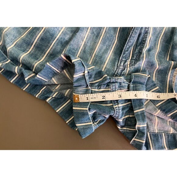 American Eagle striped cuffed pleated front denim shorts - Picture 12 of 12